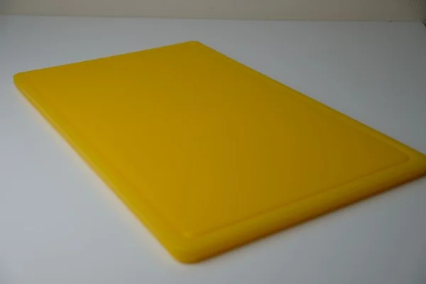 Antimicrobial Snijplank HDPE met sapgeul geel L325xB265xH14mm