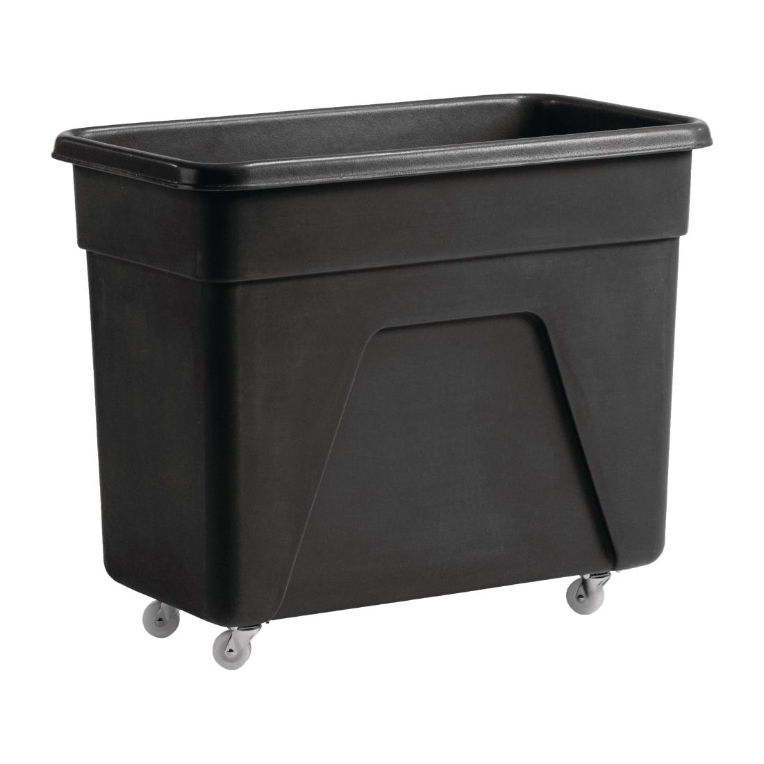 Zwarte polyethyleen trolley medium 67(H) x 81,5(B) x 45,5(D)cm